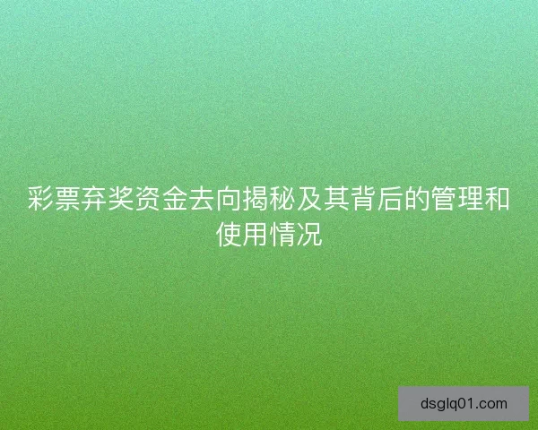 彩票弃奖资金去向揭秘及其背后的管理和使用情况